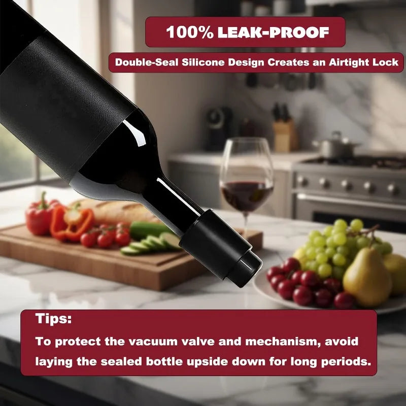 Reusable Vacuum Wine Stopper – Push-Type Bottle Sealer Wine Bottle Stopper Qme