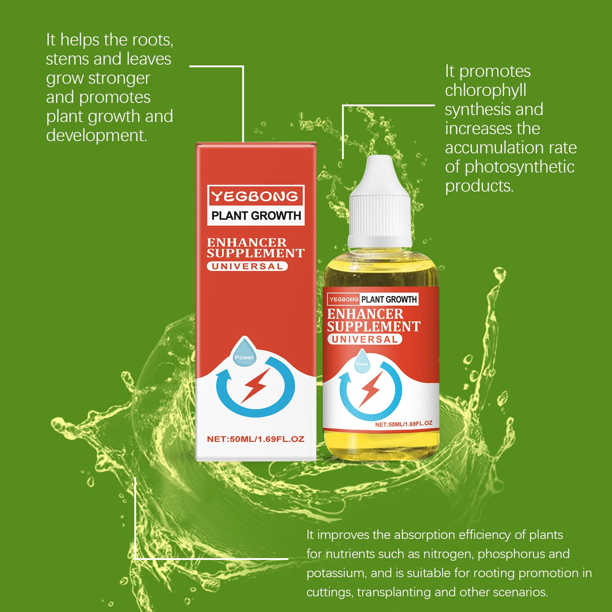 50ml Organic Liquid Plant Nutrient – Root & Growth Booster Liquid Plant Fertilizer Qst