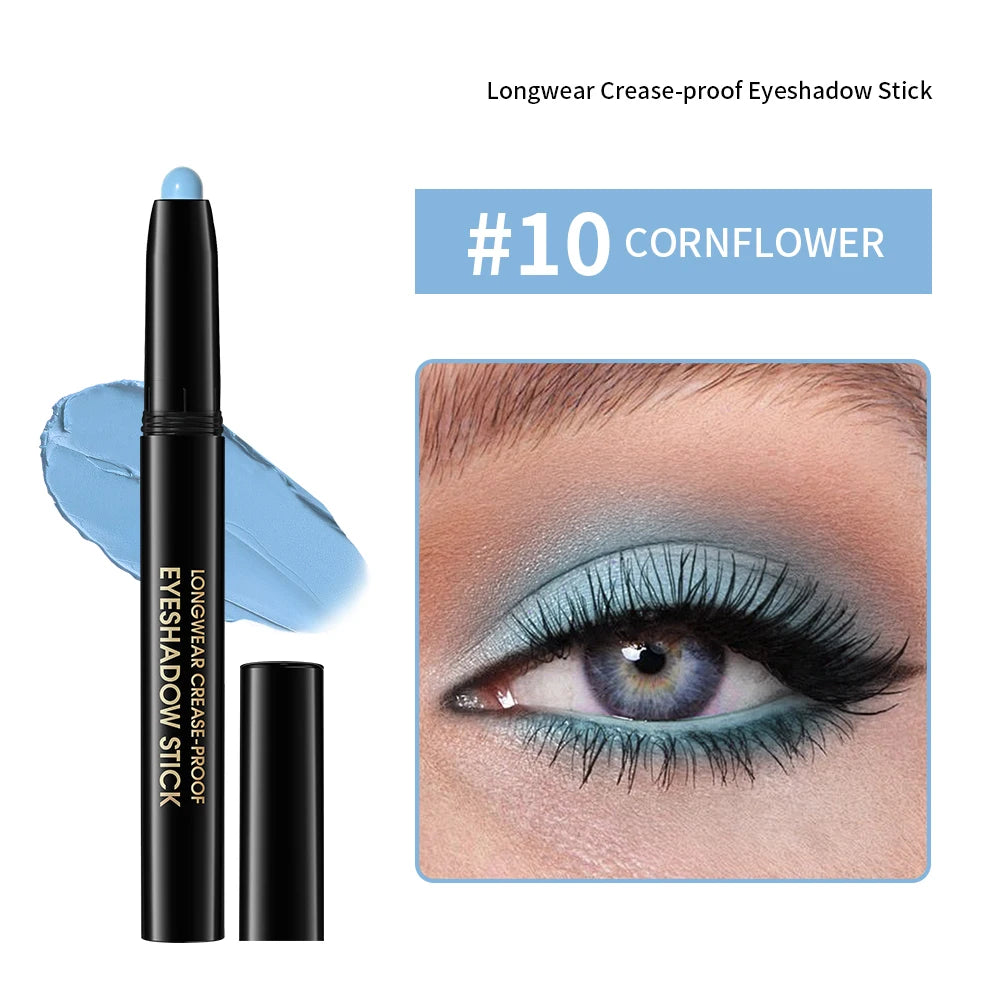 10-Color Longwear Eyeshadow Pencil – Shimmer, Matte & Glitter Eyeshadow Pencil Qst matte 010