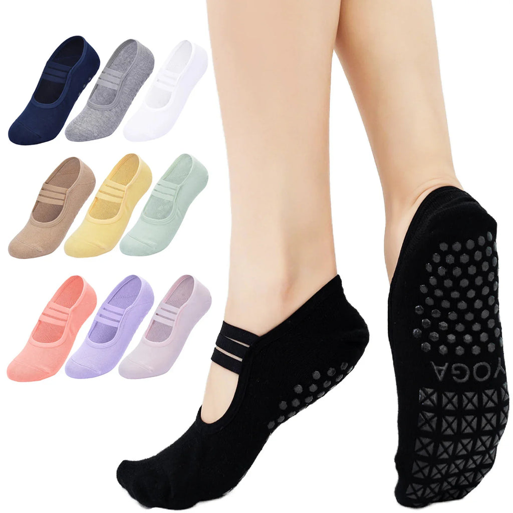 Non-Slip Silicone Yoga & Pilates Grip Socks for Women Yoga Grip Socks Qme