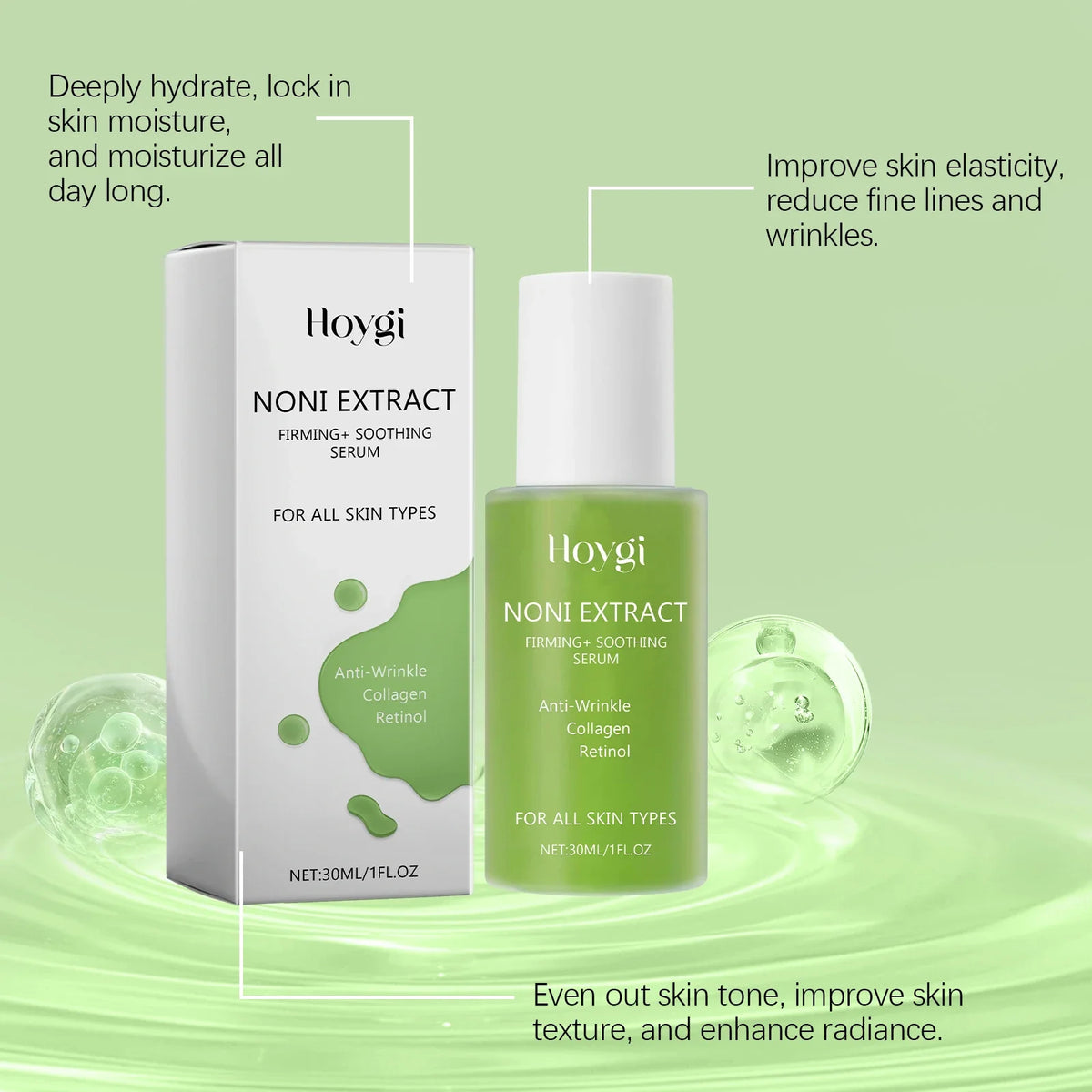 Retinol Serum with Noni Fruit Essence – Brightening & Plumping Facial Serum Qme