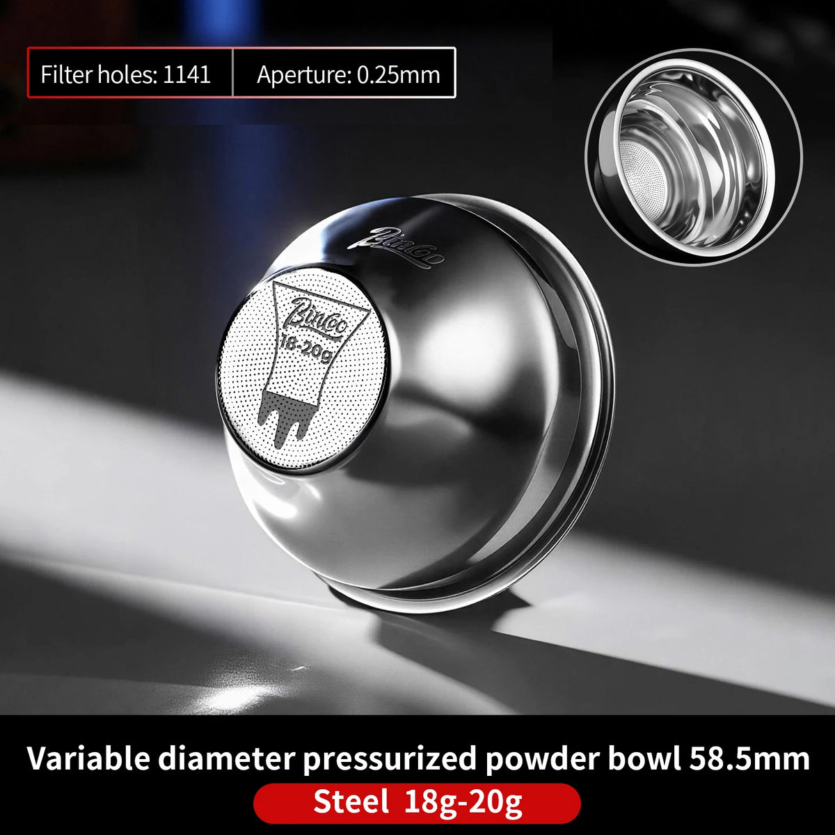 Bincoo 58mm Bottomless Portafilter Basket – Stainless Steel Portafilter Basket Qst 58.5MM B