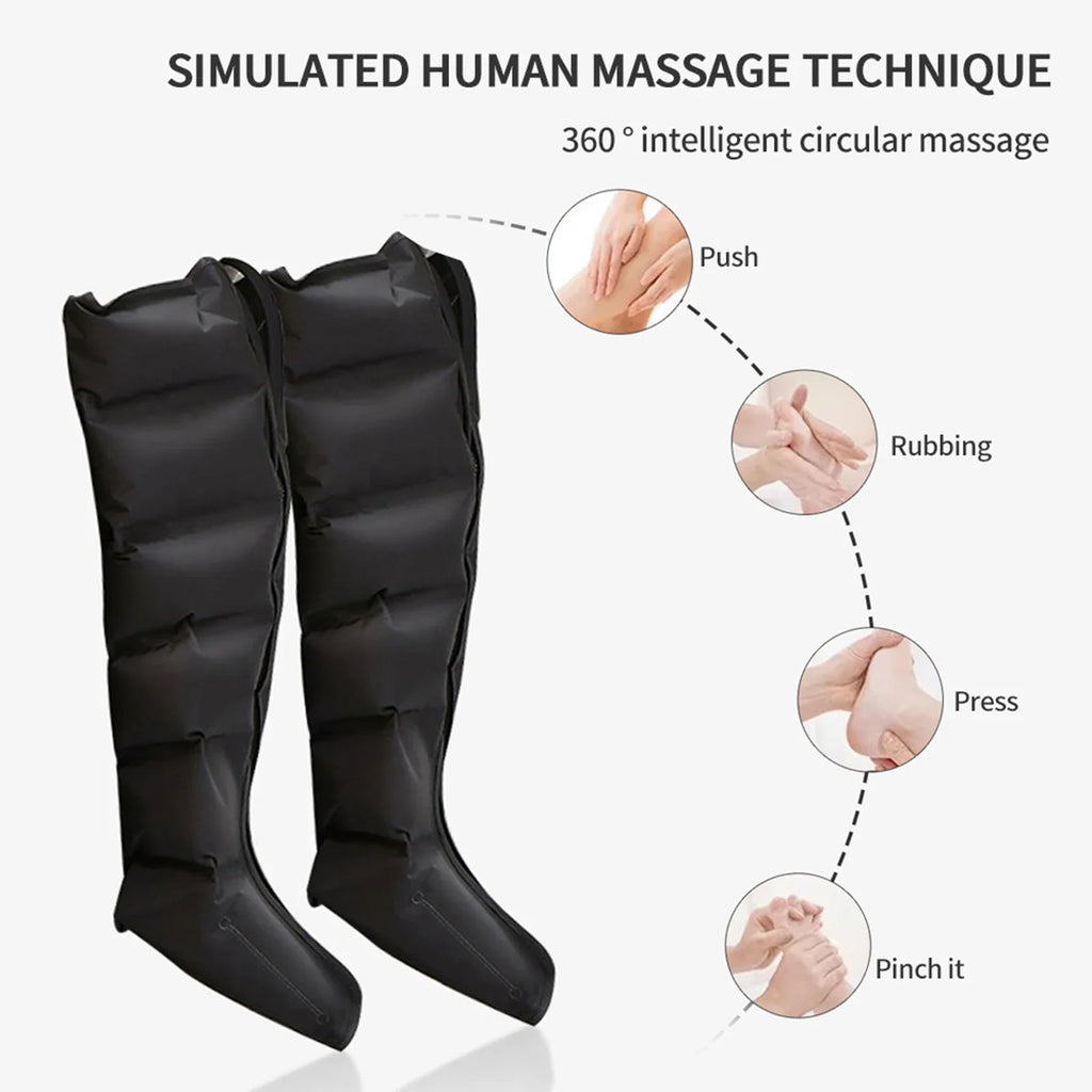 Air Compression Leg Massager Boots – 6 Airbag, 3 Modes Leg Massager Boots Qst