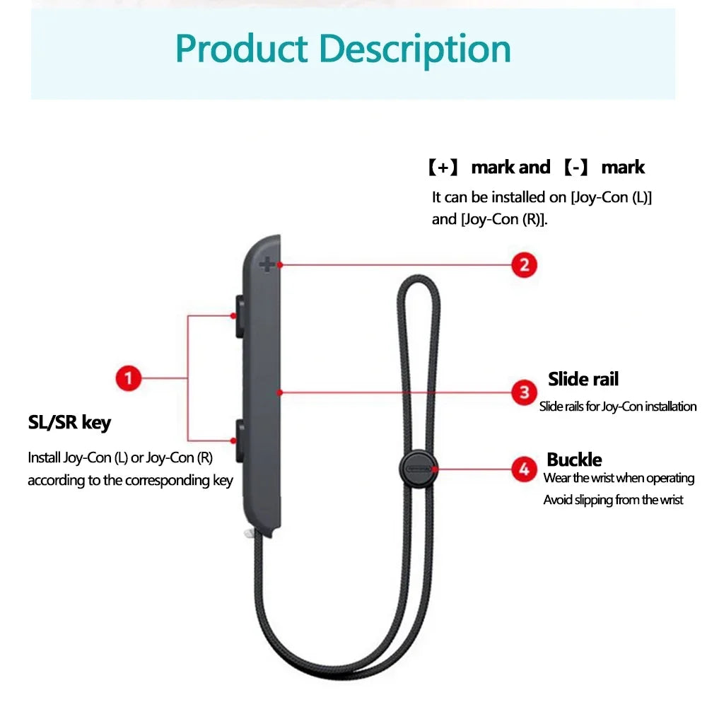 GAMINJA Nintendo Switch OLED Joy-Con Wrist Strap Hand Rope Gaming Controller Strap Qme