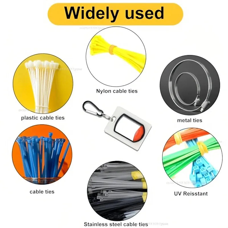 Glow Fluorescent Cable Tie Organizer with Carabiner Clip Cable Tie Organizer Qme