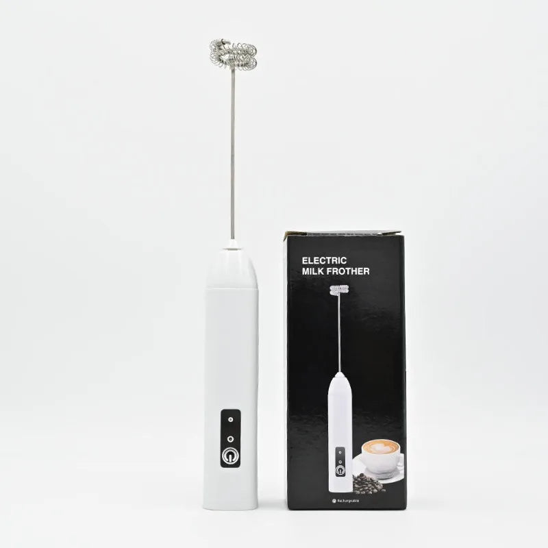 ZARTSEN Electric Milk Frother Handheld Whisk & Egg Beater Milk Frother Whisk Qst D01 White