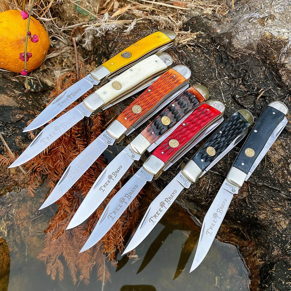 Z.QIAN Bone Handle Slip Joint Multi-Blade Folding Pocket Knife Folding Pocket Knife Qst