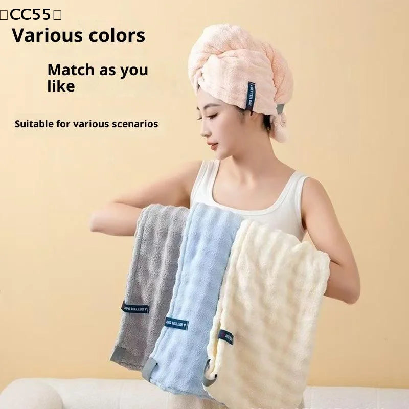 Super Absorbent Quick-Dry Hair Cap – Thickened Towel Wrap Hair Drying Cap Qst