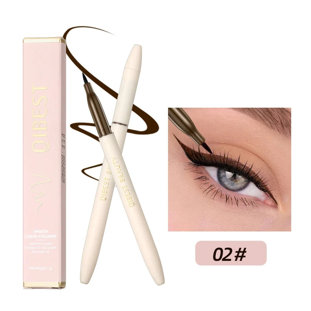 QIBEST Waterproof Black Liquid Eyeliner – Smudge-Proof Precision Liquid Eyeliner Qme 02
