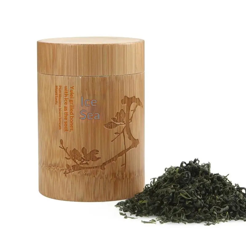 Carved Bamboo Tea & Spice Storage Box with Lid | Organizer Bamboo Storage Box Qme