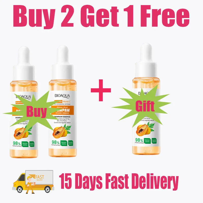 Papaya Vitamin C Brightening Face Serum – Fade Dark Spots Brightening Face Serum Qme 3PC