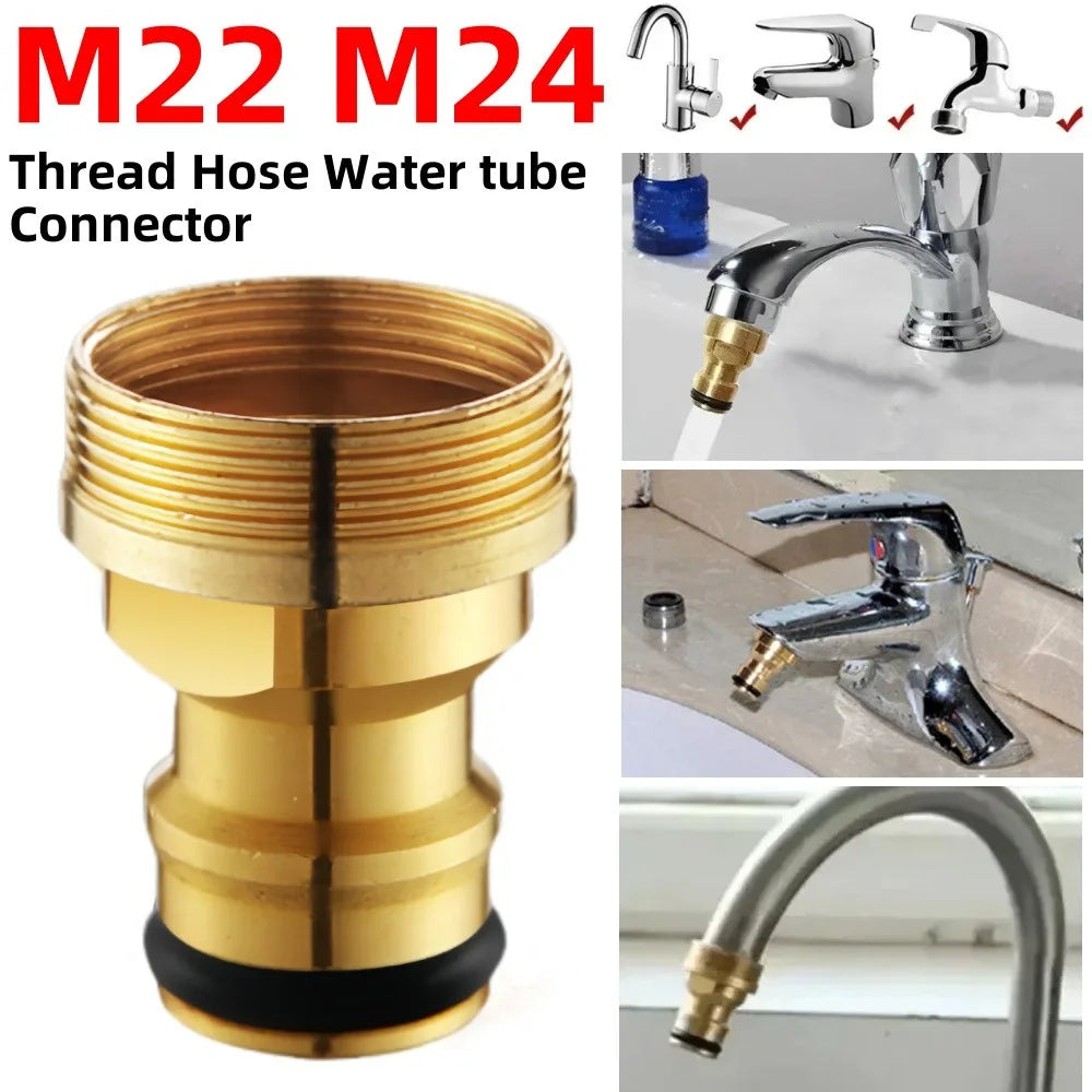 Universal M22 M24 Kitchen Faucet Adapter – Brass Hose Connector Faucet Hose Adapter Qme