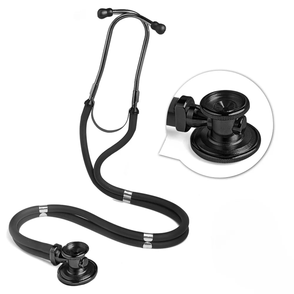 XceeFit Dual-Sided Cardiology Stethoscope – Nurses & Doctors Cardiology Stethoscope Qst All Black