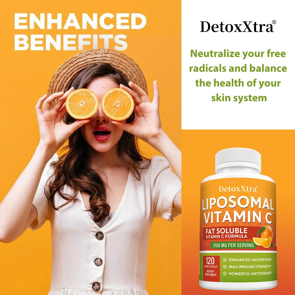 ZENVITALIZE 1700mg Liposomal Vitamin C – Immunity & Skin Support Vitamin C Supplement Qst