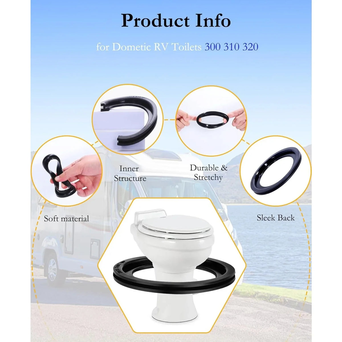 Silicone Toilet Flush Ball Seal Replacement | Easy Install Toilet Seal Gasket Qme
