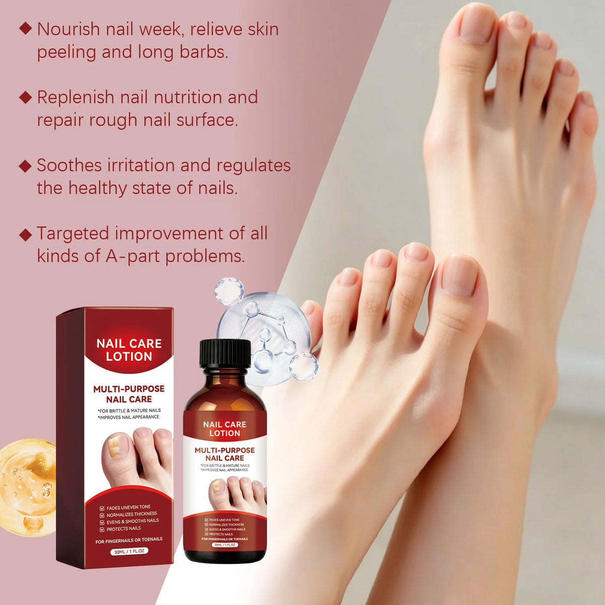 Nail Renewal Serum – Restores Discolored & Damaged Nails 30ml Nail Care Serum Qst