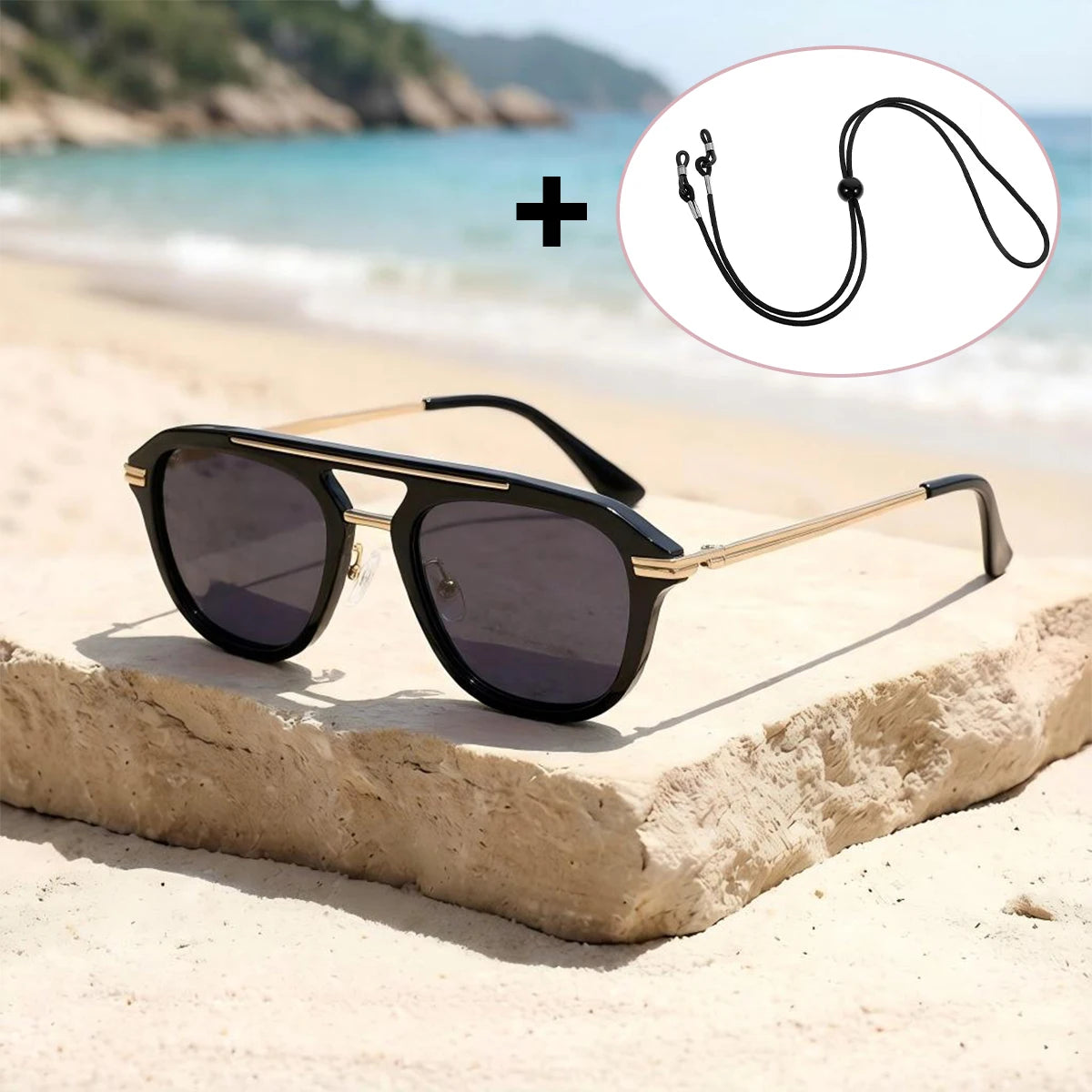VOPHA Aviator Sunglasses UV400 Pilot Shades + Retainer Strap Aviator Sunglasses Qst Gray