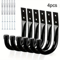 Heavy-Duty Carbon Steel J-Hook Wall Hooks for Garage Storage Garage Wall Hooks Qme 4pcs