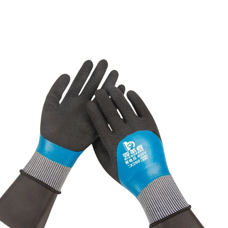 Rubber Insulated Electrical Gloves 400–1000V | Work Safety Insulated Work Gloves Qme