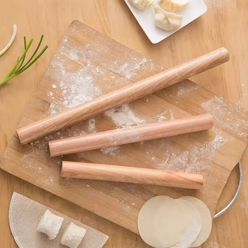Solid Wood Rolling Pin – Food Grade Non-Stick Dough Tool Wooden Rolling Pin Qst