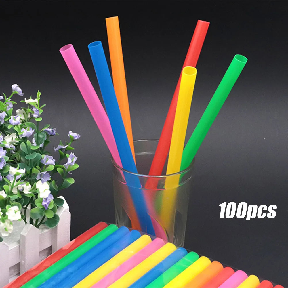 11mm Boba Straws 100 Pack – Thick Milkshake & Smoothie Straws Boba Drinking Straws Qme