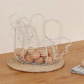 Iron Art Fruit, Vegetable & Egg Basket Organizer Rack Kitchen Storage Basket Qme White