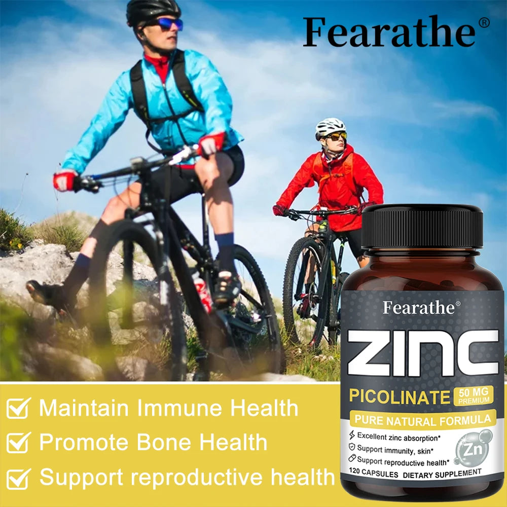 Zinc 50mg High Potency Zinc Picolinate Supplement | Fearathe Zinc Supplement Qst