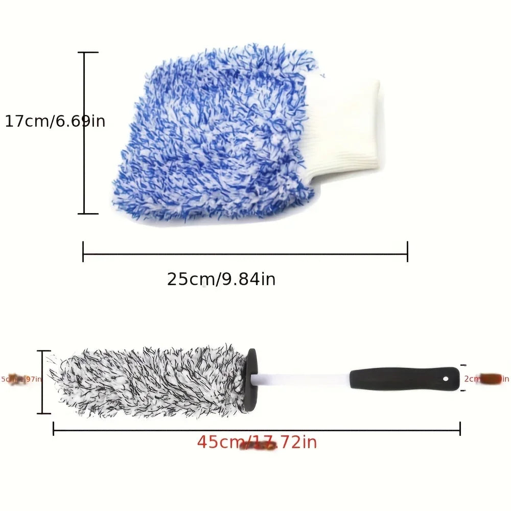Microfiber Car Wheel Wash Brush – Non-Slip Soft Handle Car Wheel Wash Brush Qme