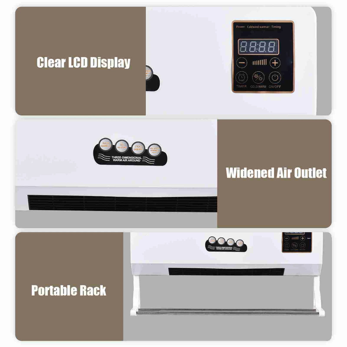 Wall-Mounted 2-in-1 Space Heater & Fan with Timer & Remote Wall-Mounted Space Heater Qst US