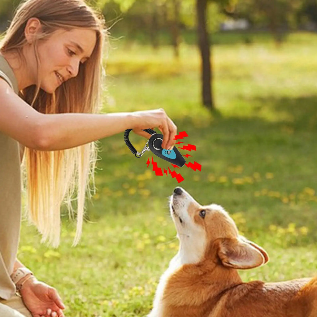 Dog Clicker & Silent Whistle with Wrist Strap | Pet Training Pet Training Clicker Qme