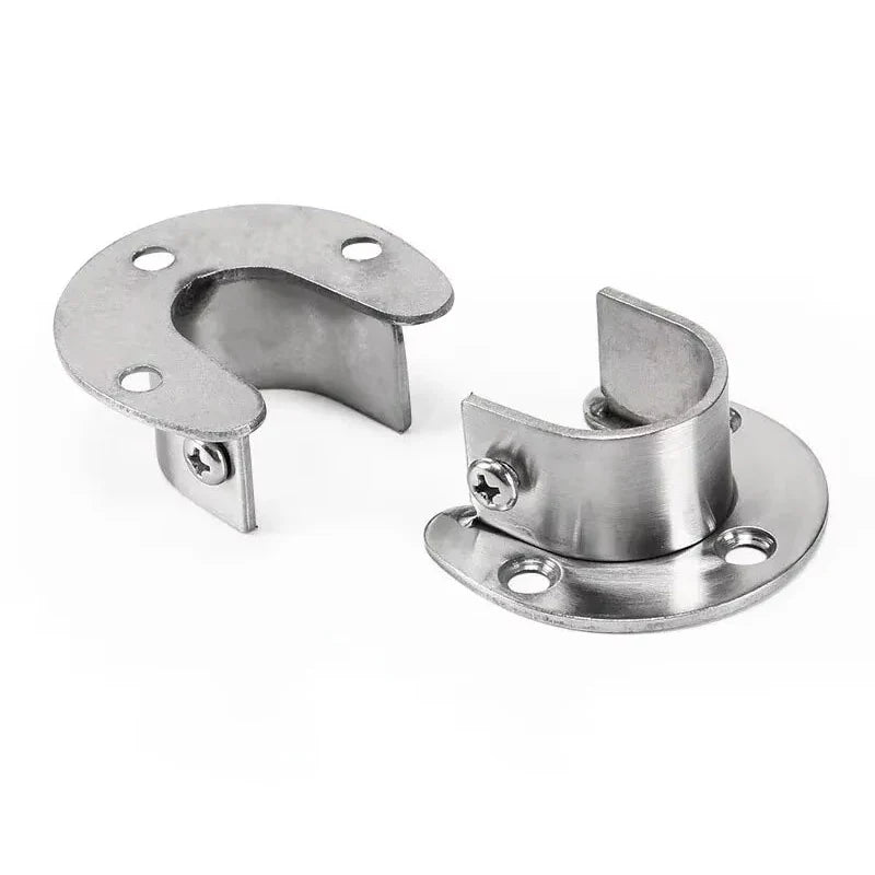 304 Stainless Steel Wardrobe Rod Flange Bracket Hardware Rod Flange Bracket Qme