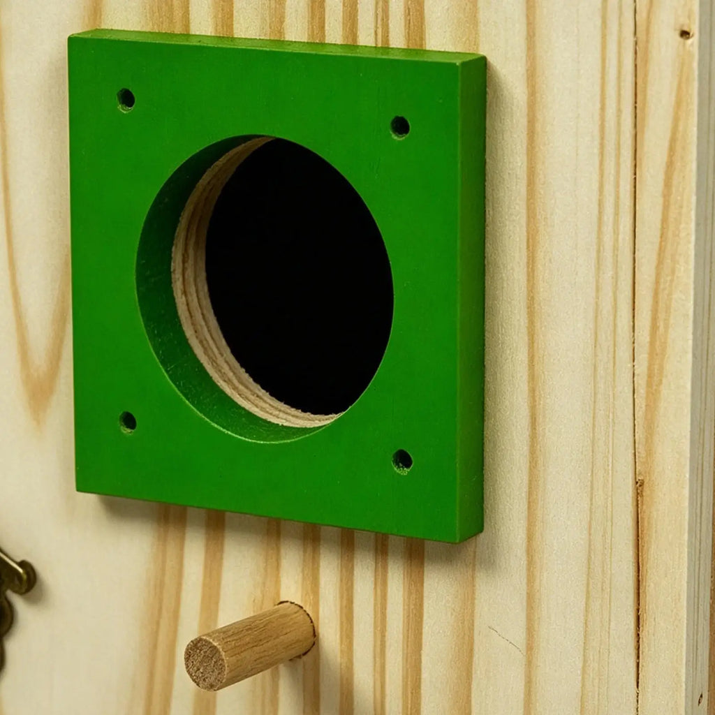 Large Wooden Owl House – Ventilated Weather-Resistant Nesting Box Outdoor Owl Nesting Box Qme
