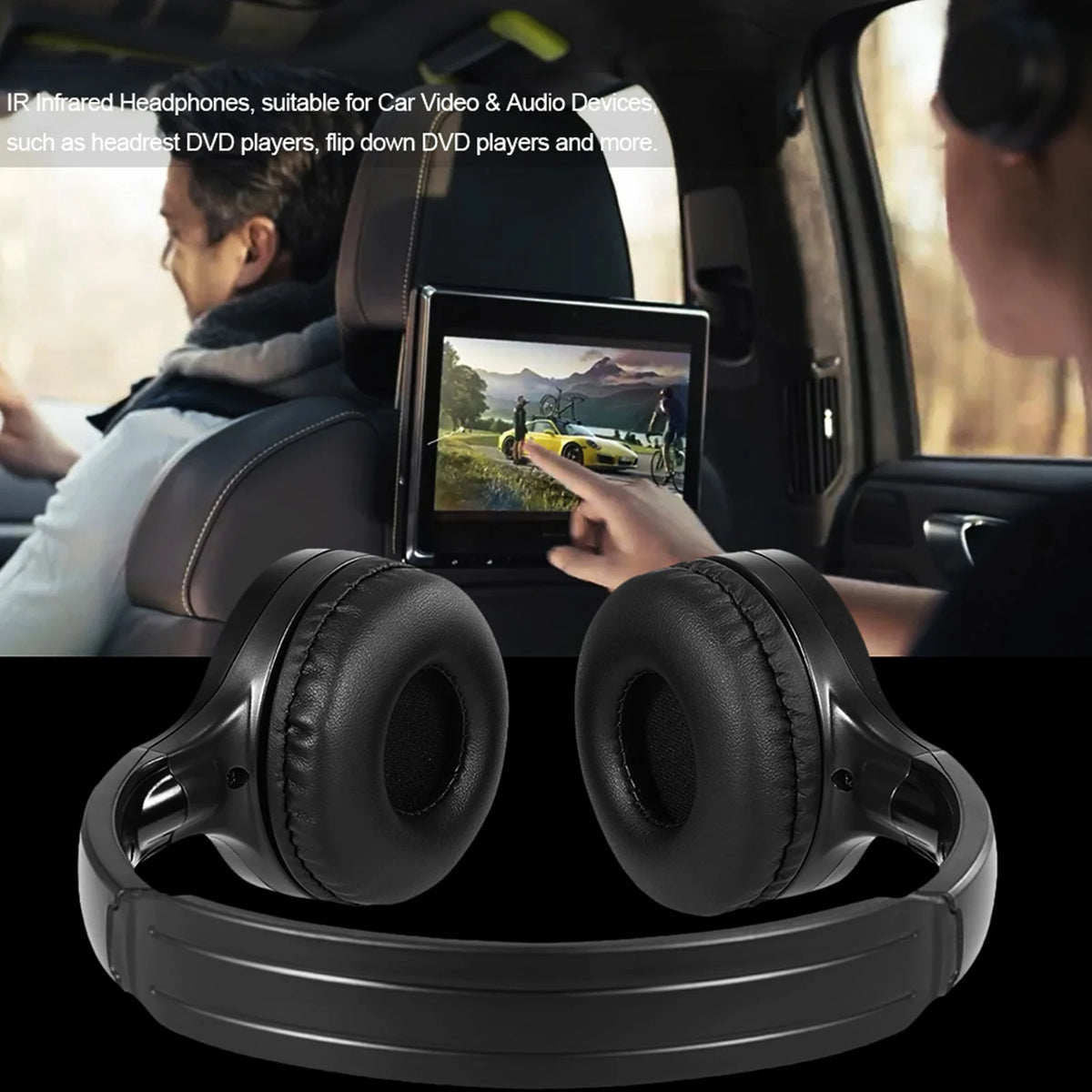 IR Infrared Wireless Car Headphones – Dual Channel Stereo Wireless Car Headphones Qst