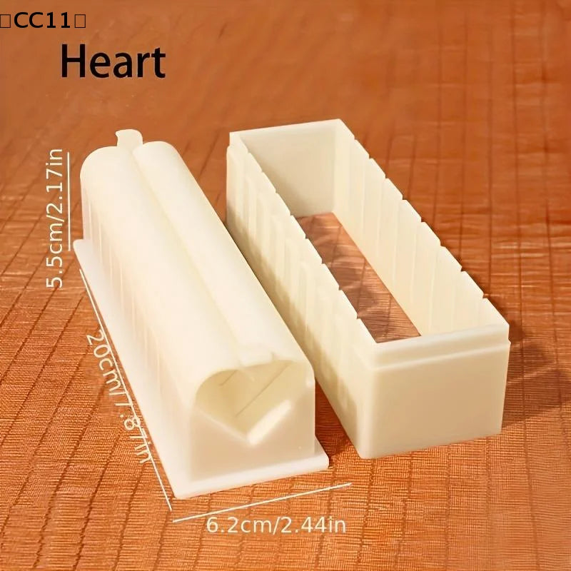 DIY Sushi Maker Rice Heart Mold Set – 3-Piece Kitchen Kit Sushi Rice Mold Set Qme