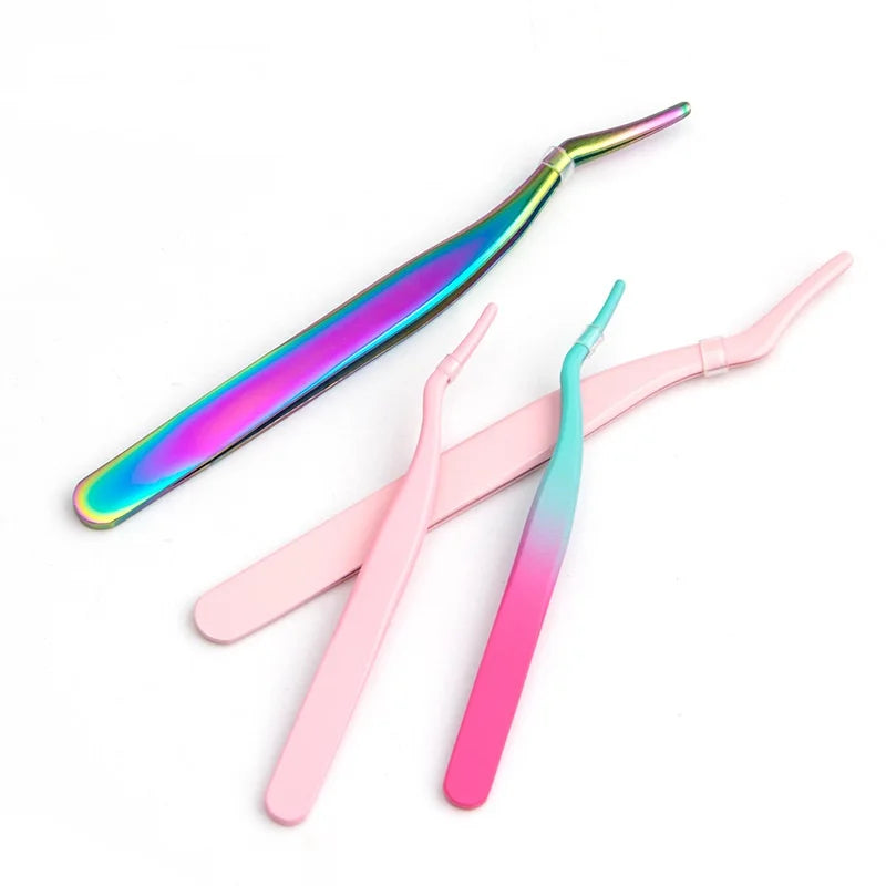 Eyelash Tweezers & Lash Applicator – Stainless Steel Makeup Tool Lash Applicator Tweezers Qme
