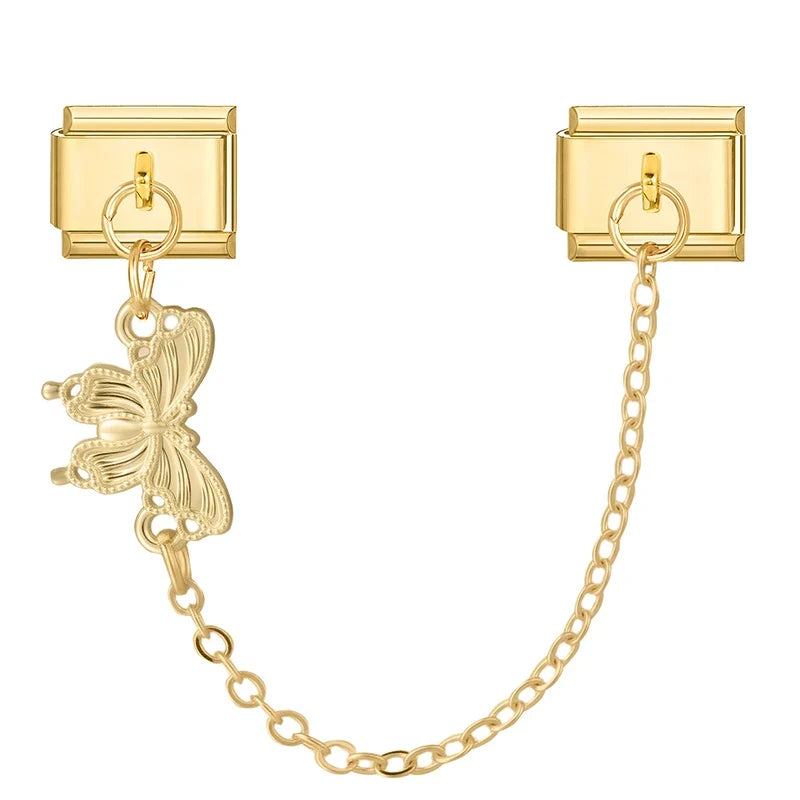 Zircon Tassel Charm Bracelet | Shiny Gold Stainless Steel