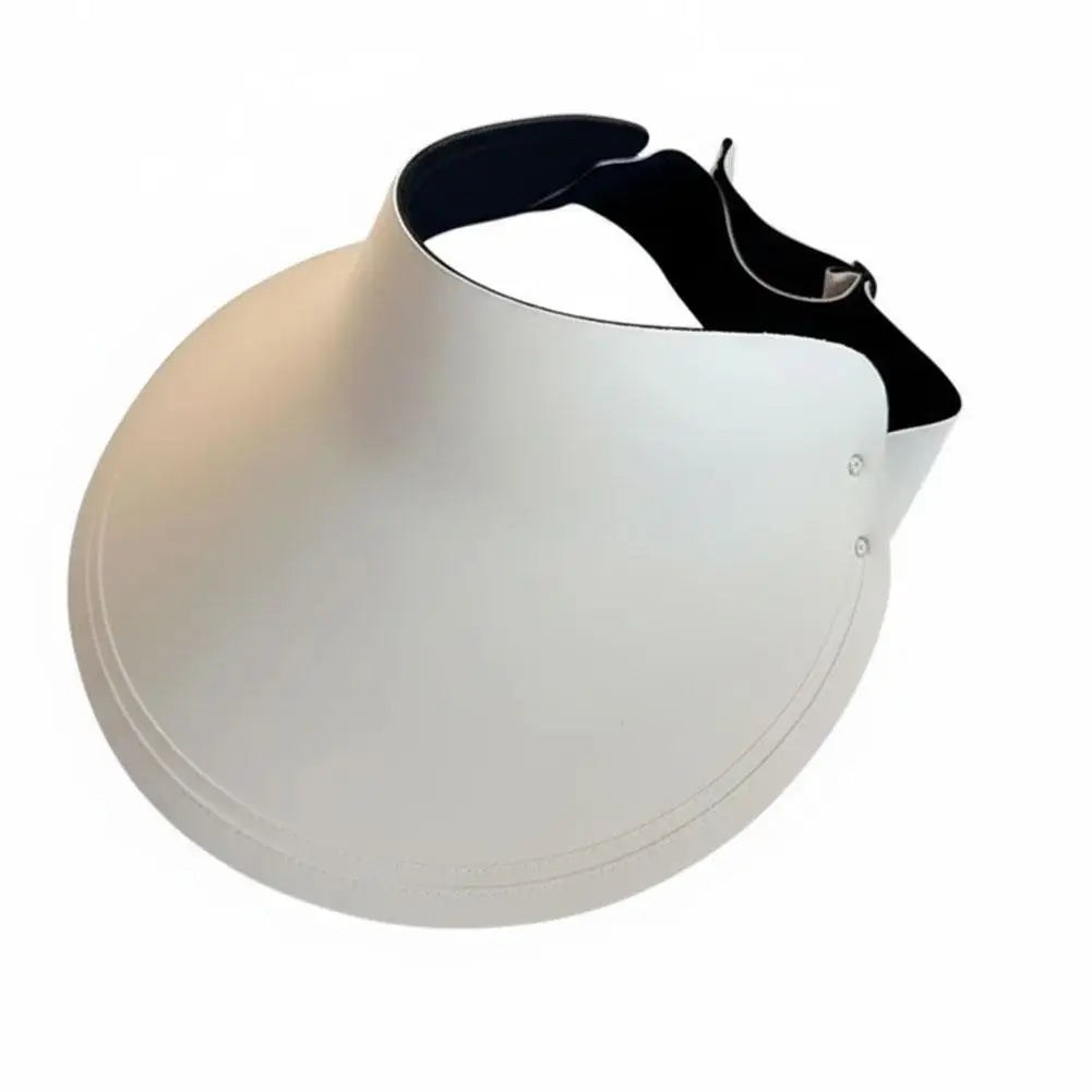 Wide Brim Visor Hat UPF 50+ UV Protection – Lightweight & Packable Sun Visor Hat Qme Beige One Size