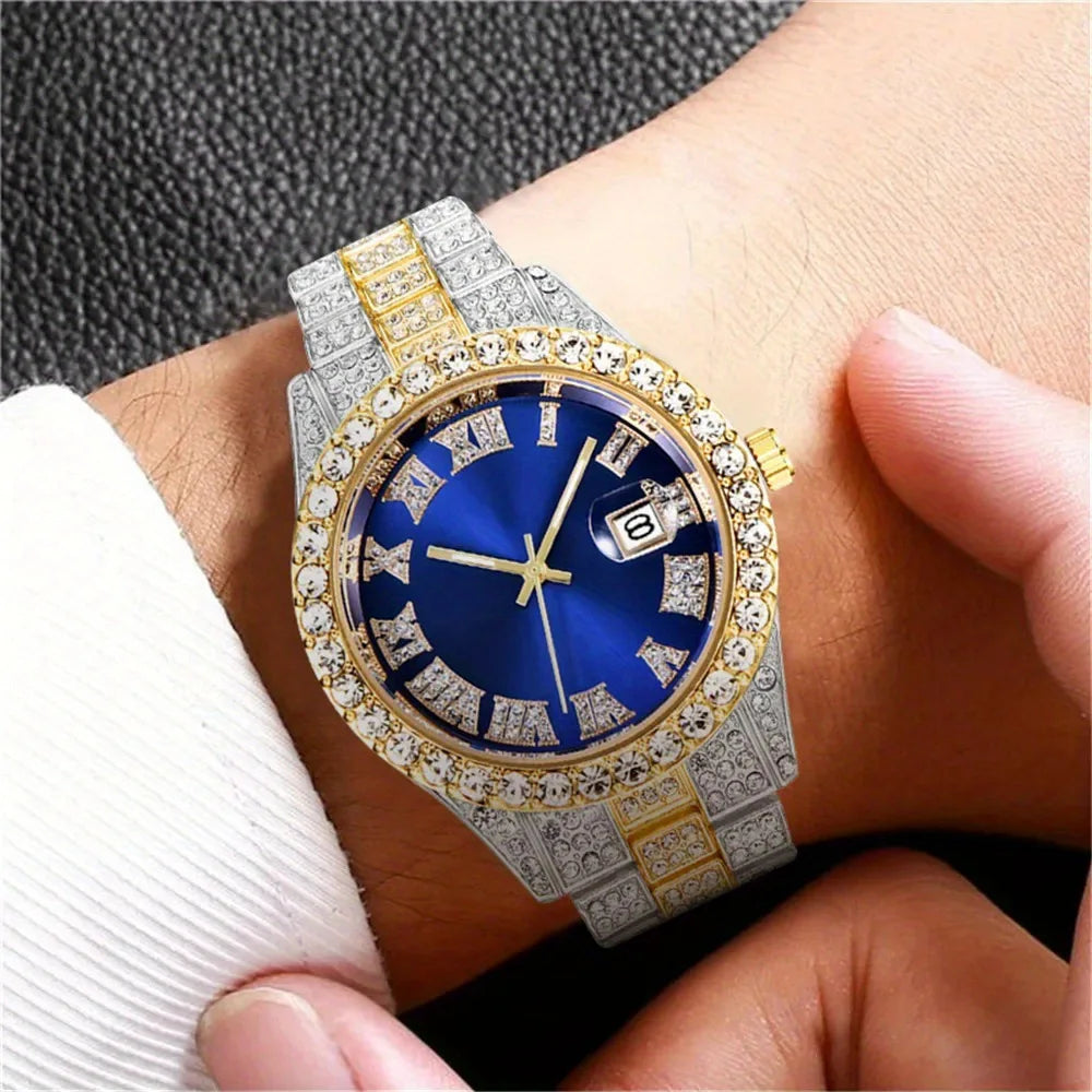 Men's Hip Hop Cuban Chain Bracelet Quartz Watch – 4 Colors Men's Bracelet Watch Qme