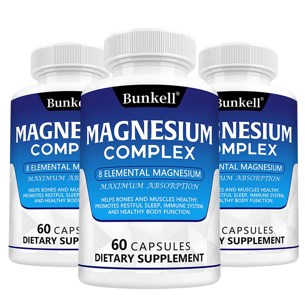 ZENVITALIZE Magnesium Complex 120 Capsules | Sleep & Muscle Support Mineral Supplement Qst 60Count-3 bottle