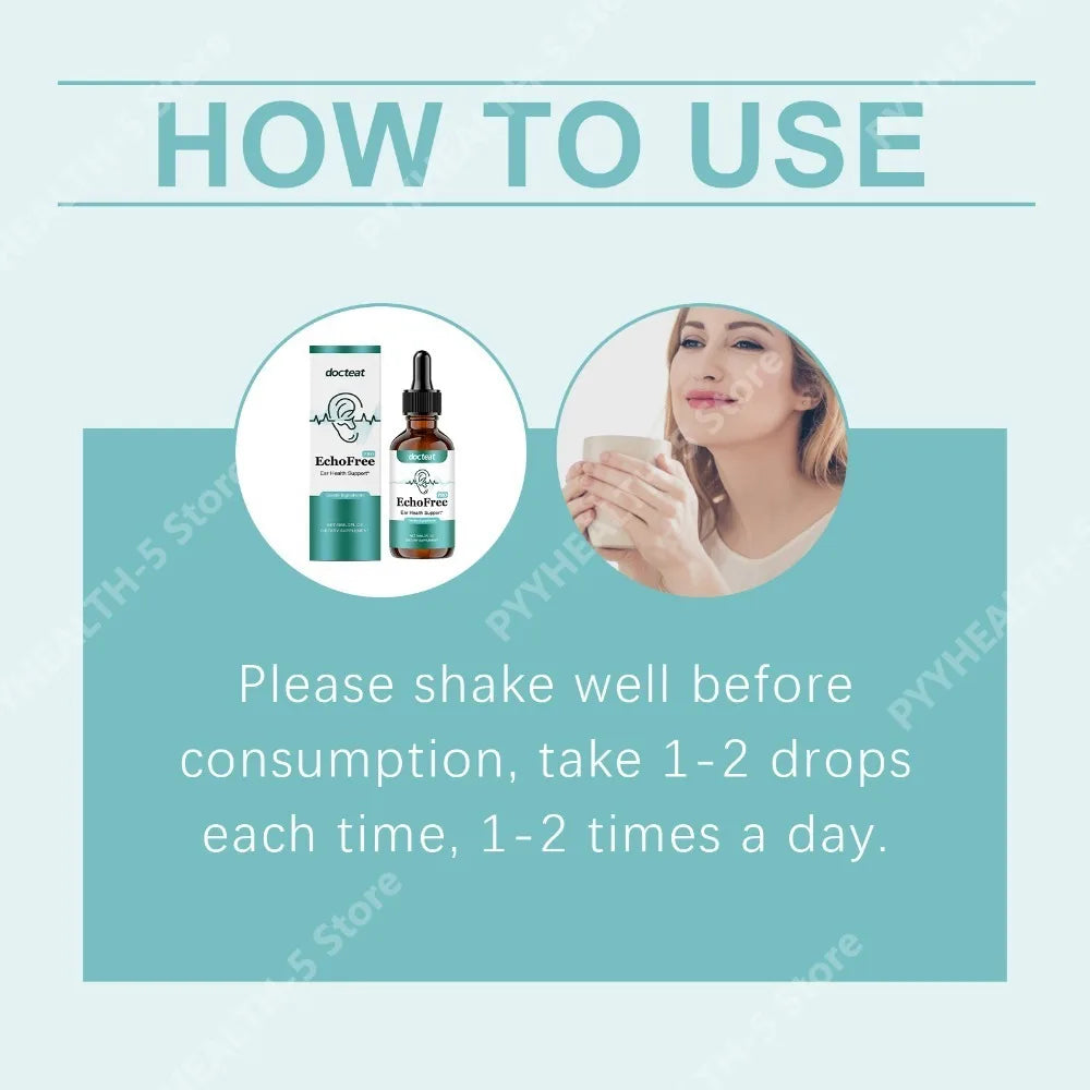 Docteat Ear Health Support Drops 59ml – Magnesium & Zinc Ear Health Drops Qst