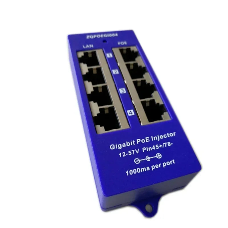Mode B Gigabit PoE Injector Patch Panel 802.3af 8-Port 1000Mbps PoE Injector Patch Panel Qme