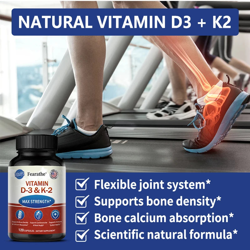 Vitamin D3 2000IU + K2 MK-7 75mcg Capsules | Non-GMO Daily Vitamin Supplement Qst