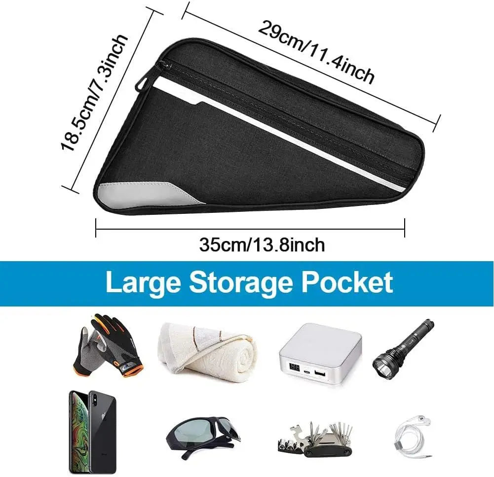 Bike Triangle Frame Bag – Waterproof Cycling Storage Pouch Bicycle Frame Bag Qme