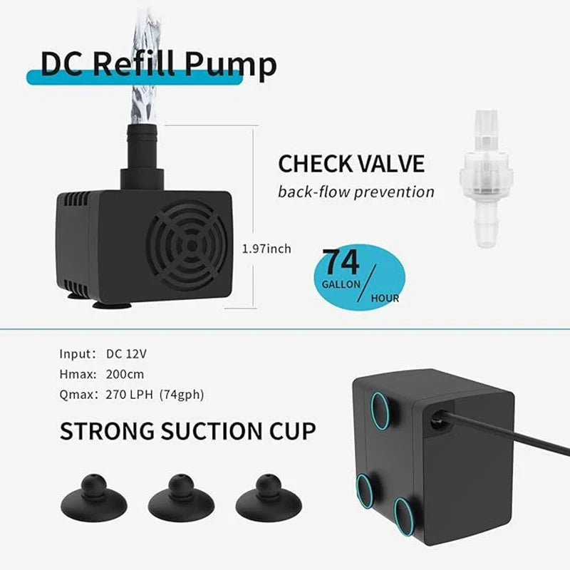Fzone ATO380 Aquarium Auto Top-Off Water Refilling System Aquarium Auto Top-Off System Qme