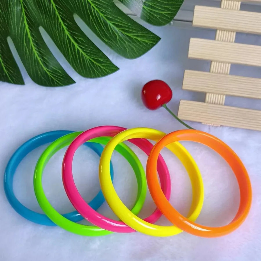 Colorful Candy Acrylic Wide Bangle – Y2K Resin Bracelet Acrylic Bangle Qme