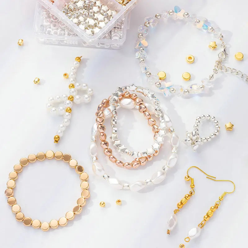CCB Spacer Beads Set – 6 Styles Assorted Gold Jewelry Making Jewelry Making Beads Qme