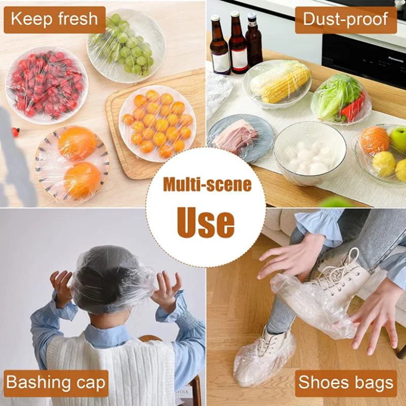 Disposable Shower Caps Waterproof PE Plastic – 100 pcs Spa Salon Disposable Shower Cap Qme