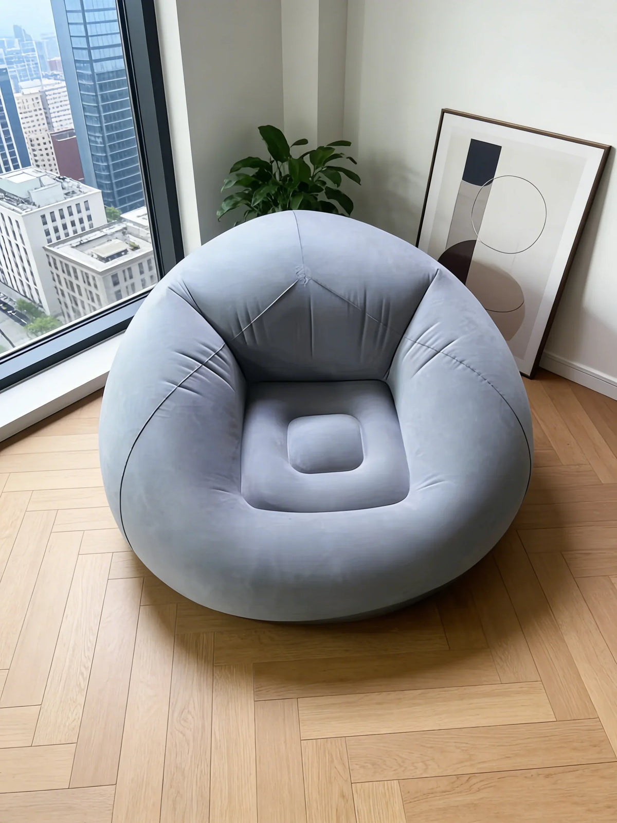Portable Inflatable Round Air Sofa – Indoor & Outdoor Lounge Inflatable Lounge Chair Qme