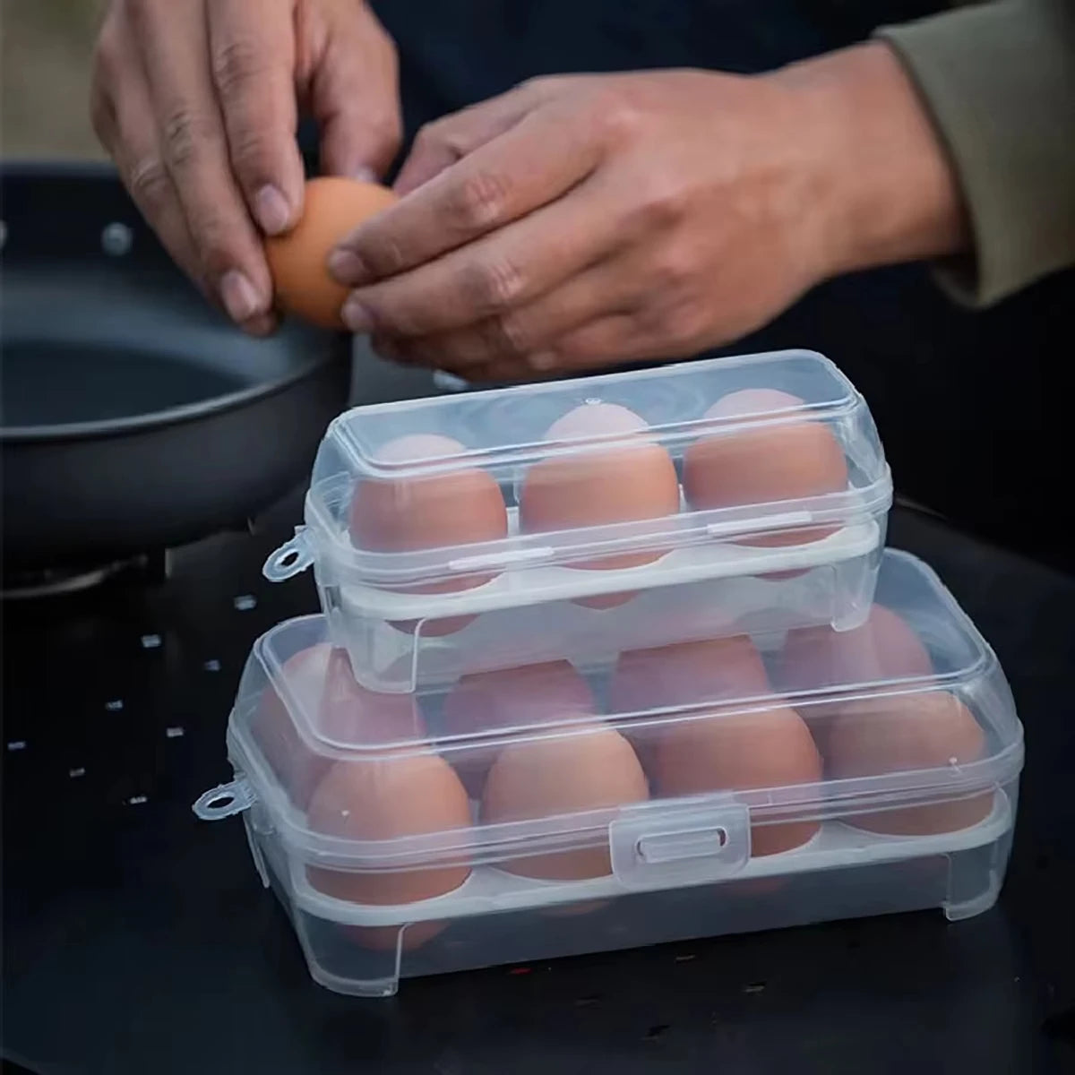 Shockproof Portable Egg Storage Box – 3/4/8 Grid Egg Tray Egg Storage Container Qst