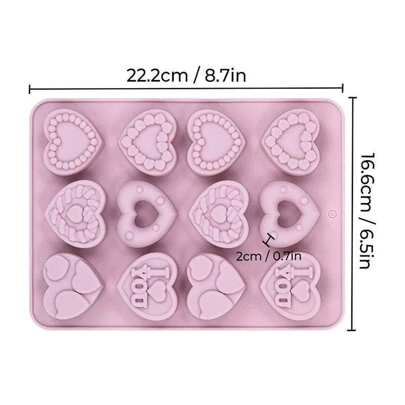 3D Heart Shape Silicone Mold – Fondant, Soap & Chocolate Silicone Baking Mold Qme A2